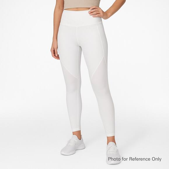 90 Degree by Reflex White Capri Leggings M Mesh Panels Activewear Yoga - Picture 1 of 10